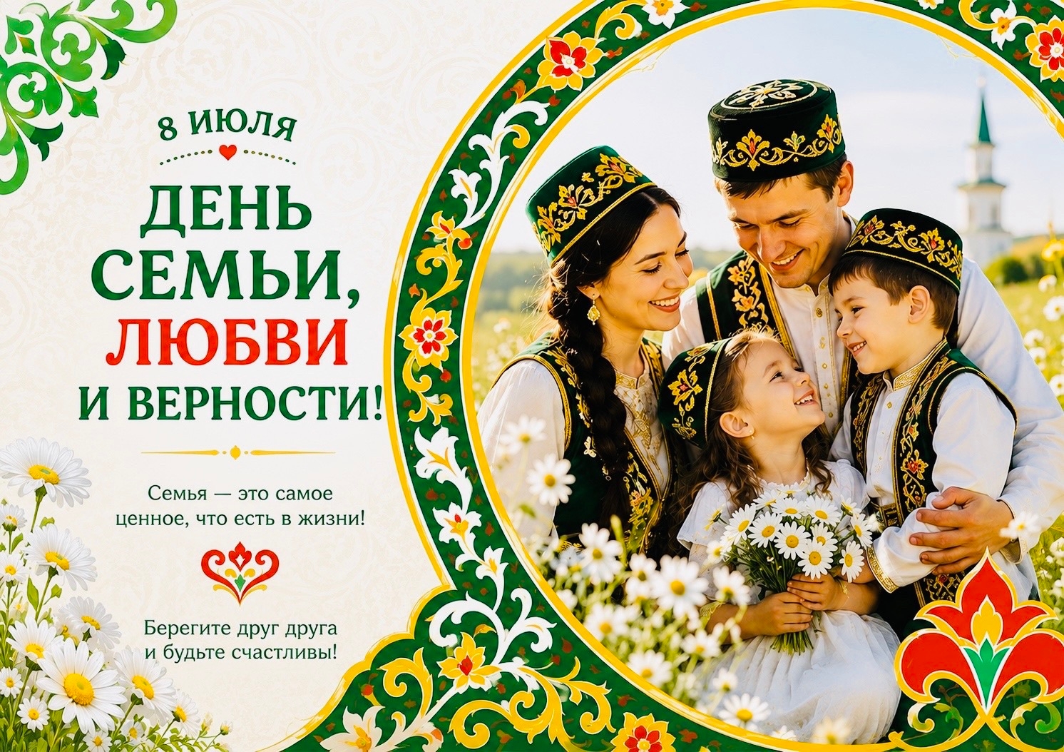 Поздравление с Днём семьи, любви и верности